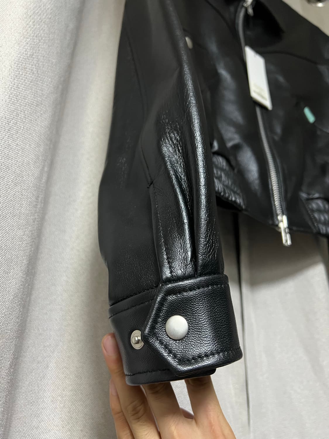 막장/구할수없는/새상품/약10%저렴)인스턴트펑크 블루종레더자켓-블랙 상품이미지8