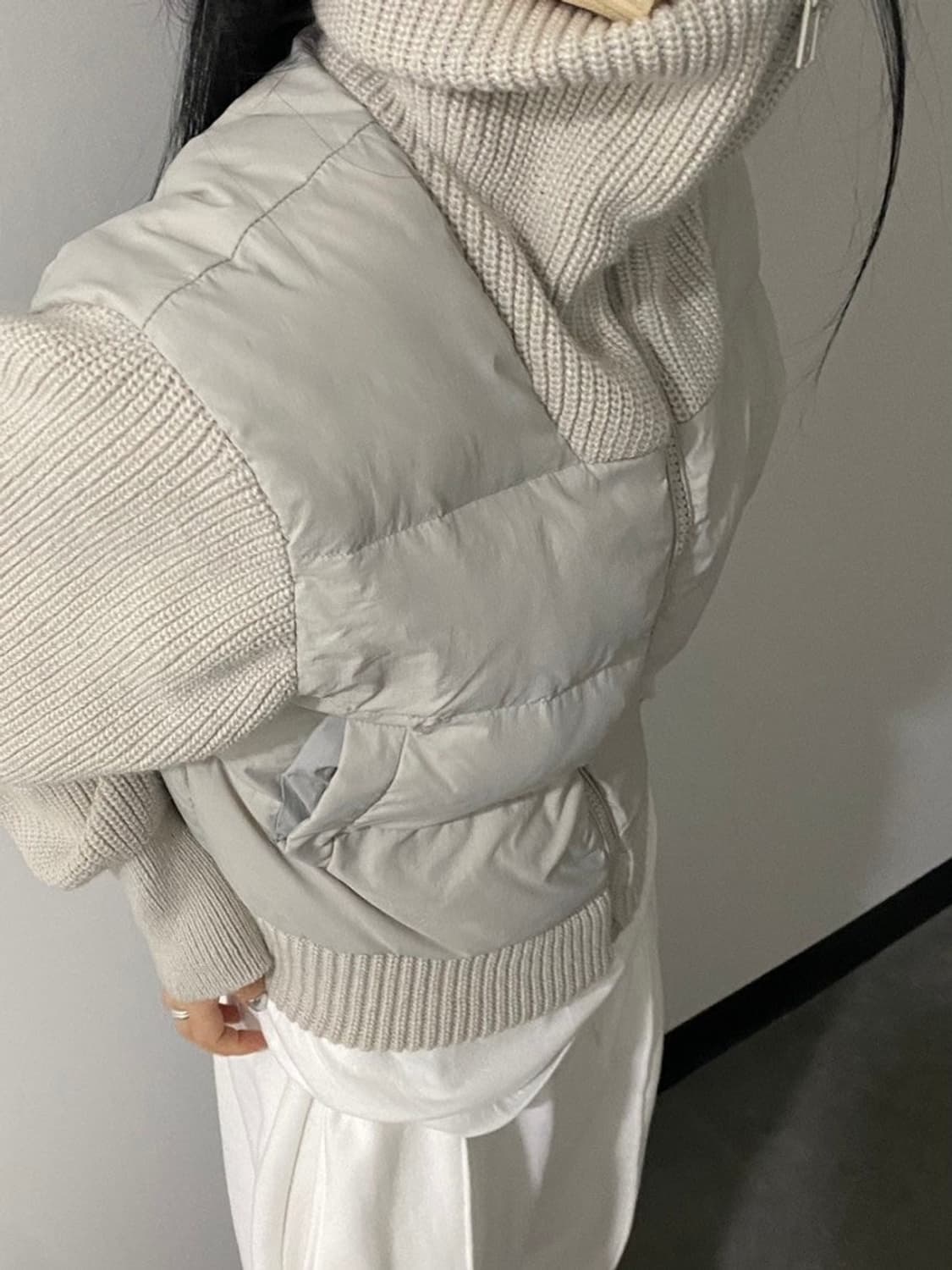 하이넥 덕다운 니트 패딩 상품이미지3