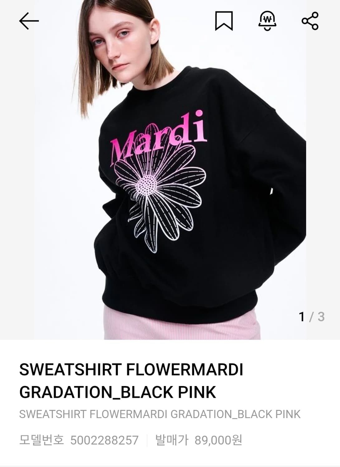 L ) 마르디 메크르디 플라워 그라데이션 맨투맨 상품이미지1