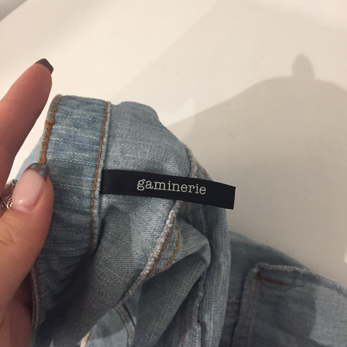 Gaminerie 갸루 모리걸 웨스턴 연청 데님 vest 상품이미지4