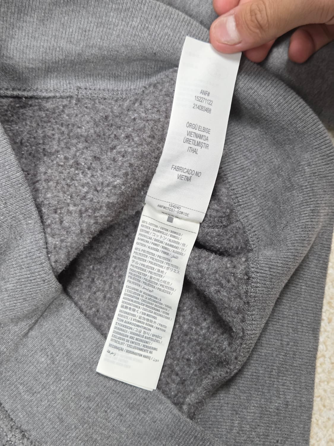 [아베크롬비] 아플리케 빅로고 후드 집업 | A00169 상품이미지5