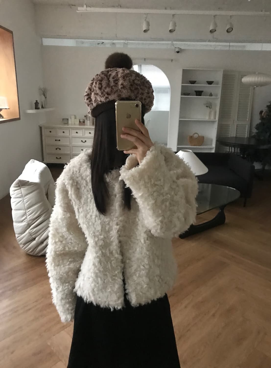 vintage ivory fur jacket 상품이미지3