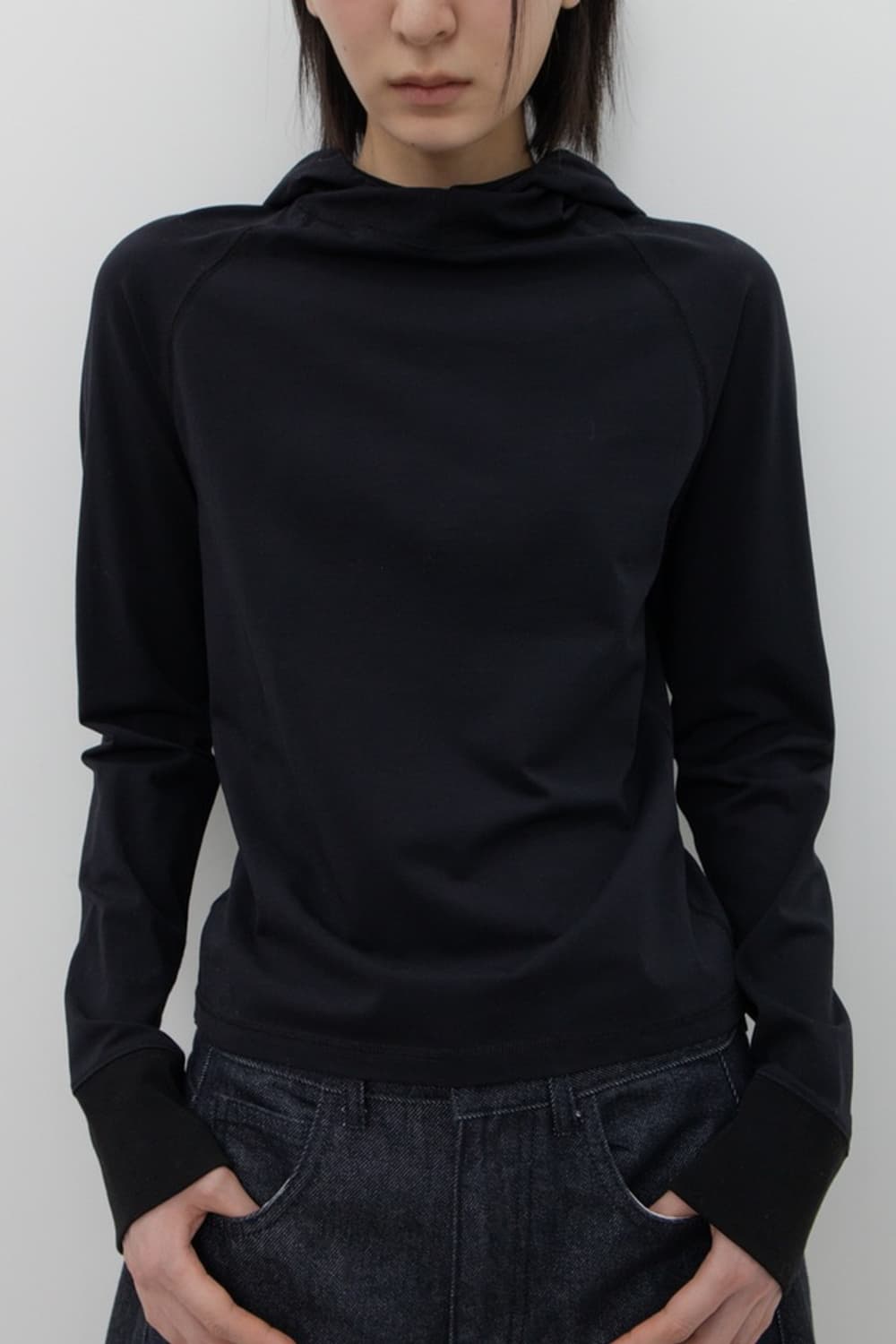 GBH 25FW 후드 레글런 탑 블랙 상품이미지1