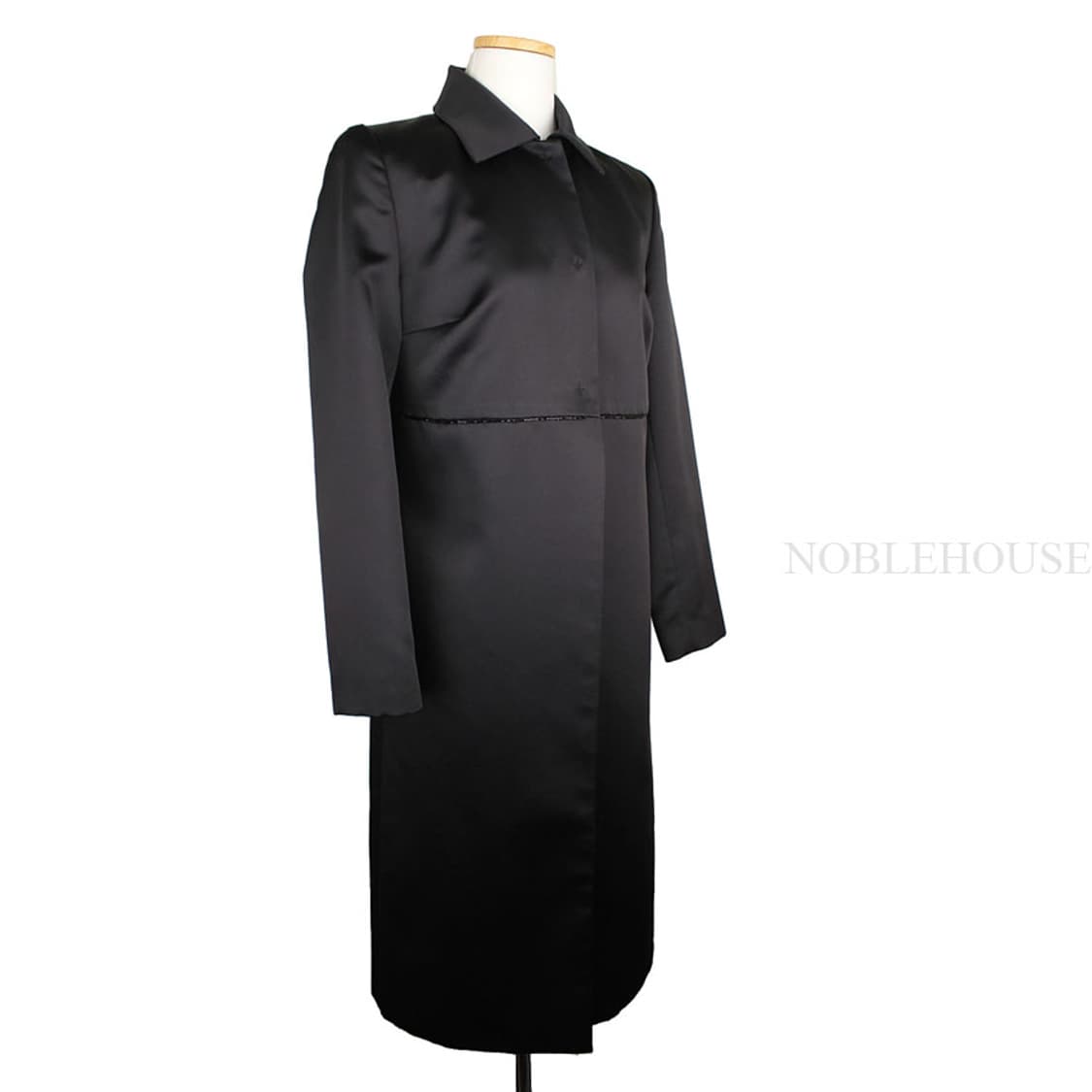 타하리 블랙 새틴 비즈장식 간절기 롱코트(6) 상품이미지2