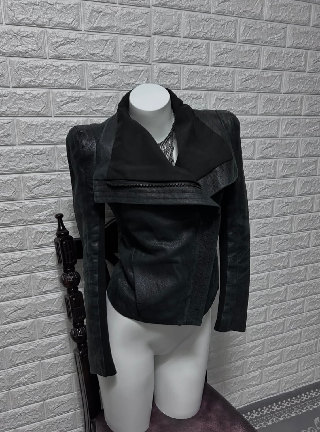 릭오웬스맛) Maje highneck lambskin jacket 상품이미지1