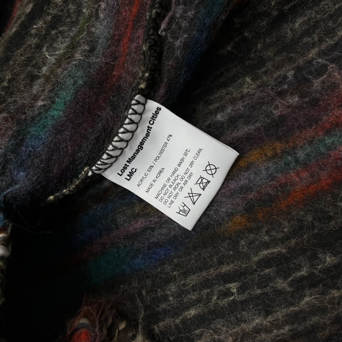 LMC 에스닉 스트라이프 패턴 블랙 카라 니트 L 상품이미지6