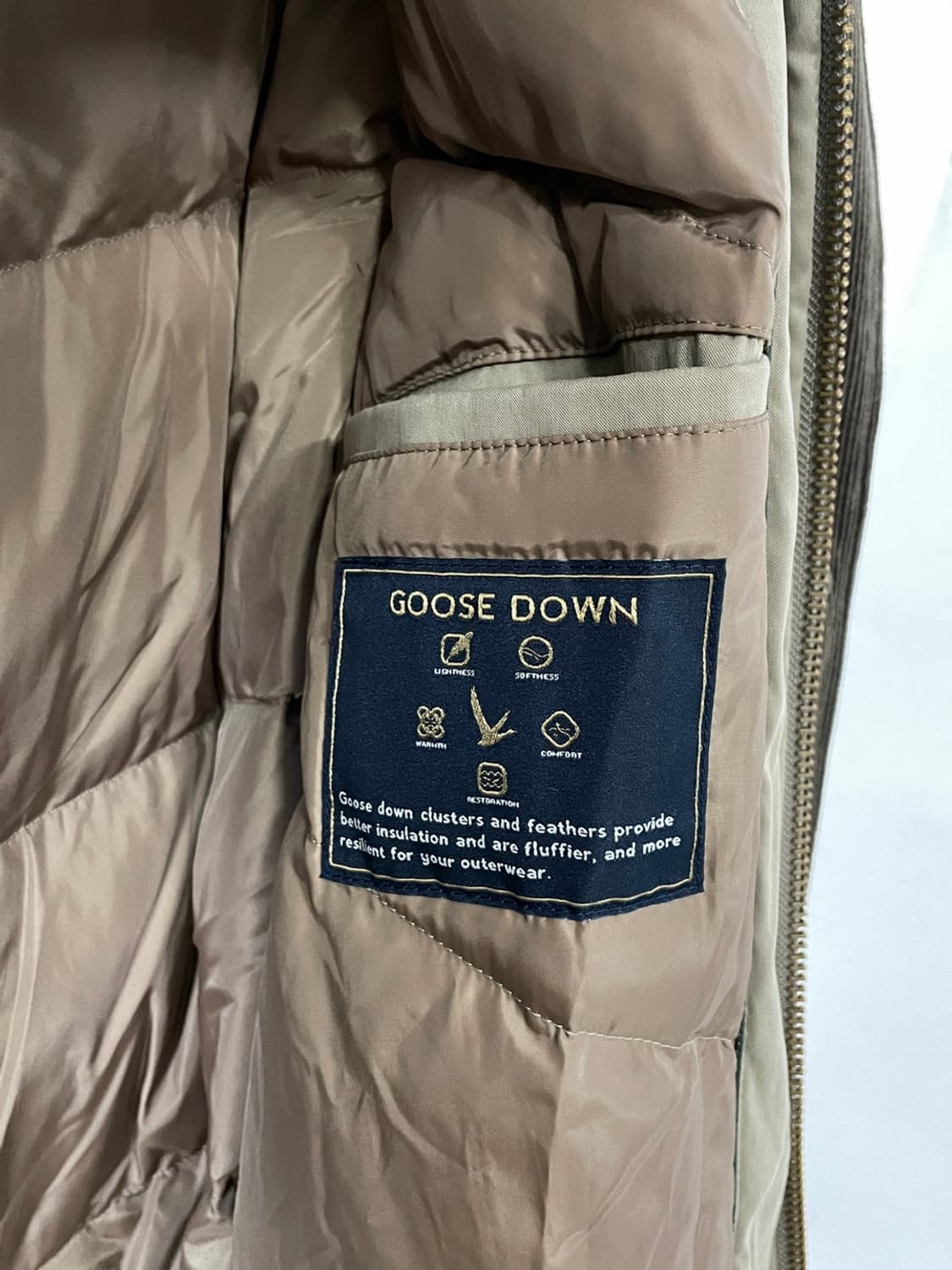 맨온더분 코듀로이 카라 벨티드 구스다운 코트 상품이미지5