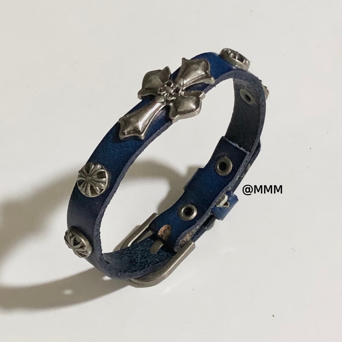 [Unisex] 크롬 크로스 가죽 팔찌 상품이미지3