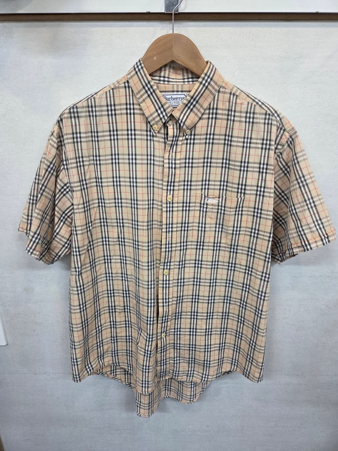 버버리 올드스쿨 빈티지 노바체크 셔츠반팔 xl 상품이미지1