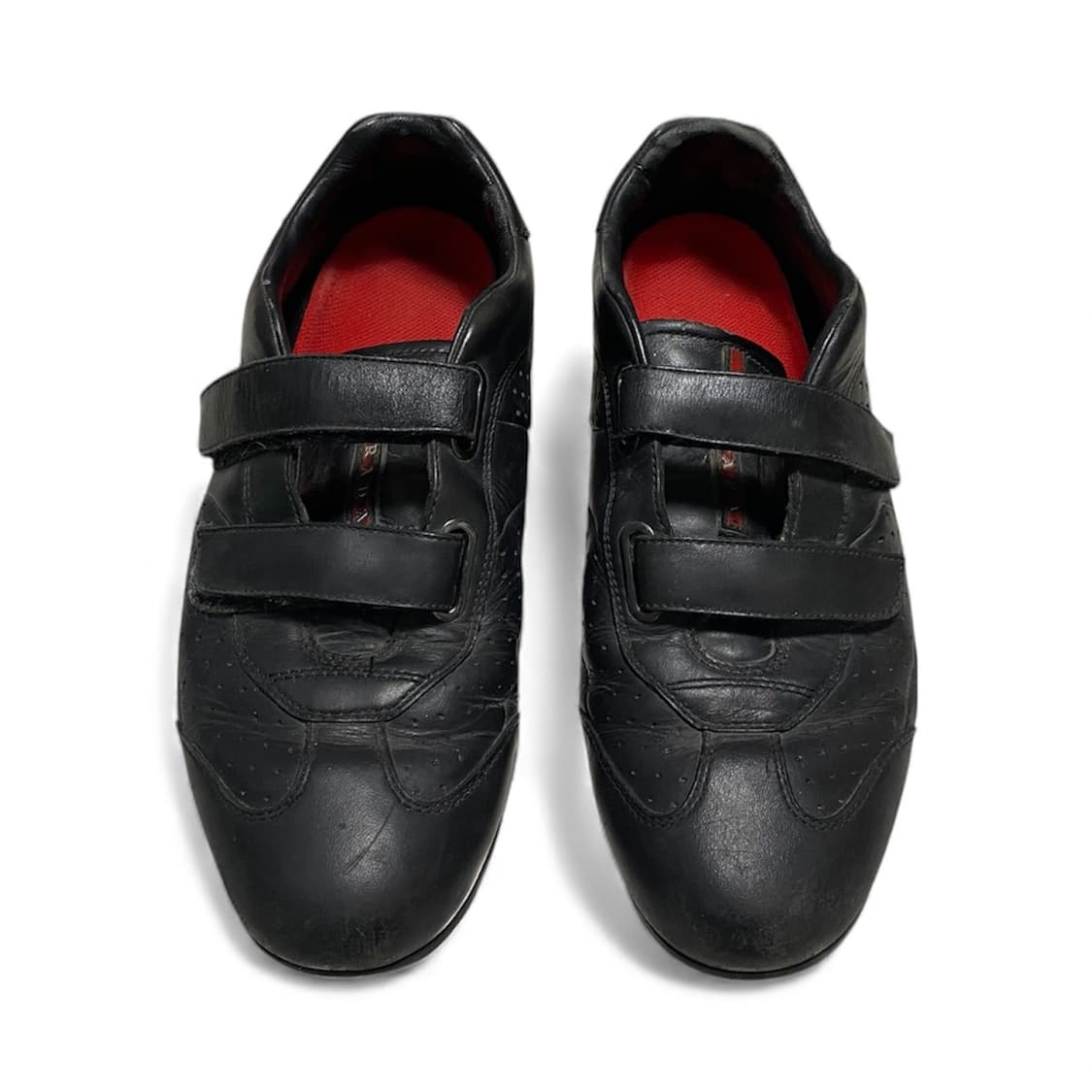 [285] 프라다 스포츠 더블 블랙 레더 로고 스트랩 스니커즈 상품이미지3