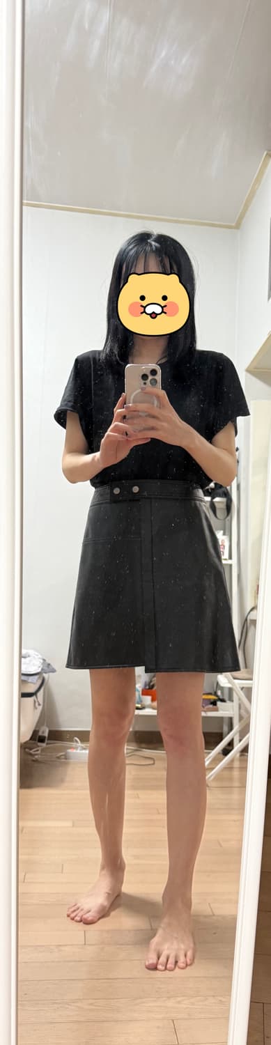 구호플러스 합성가죽 스커트 블랙 스뫃 상품이미지5