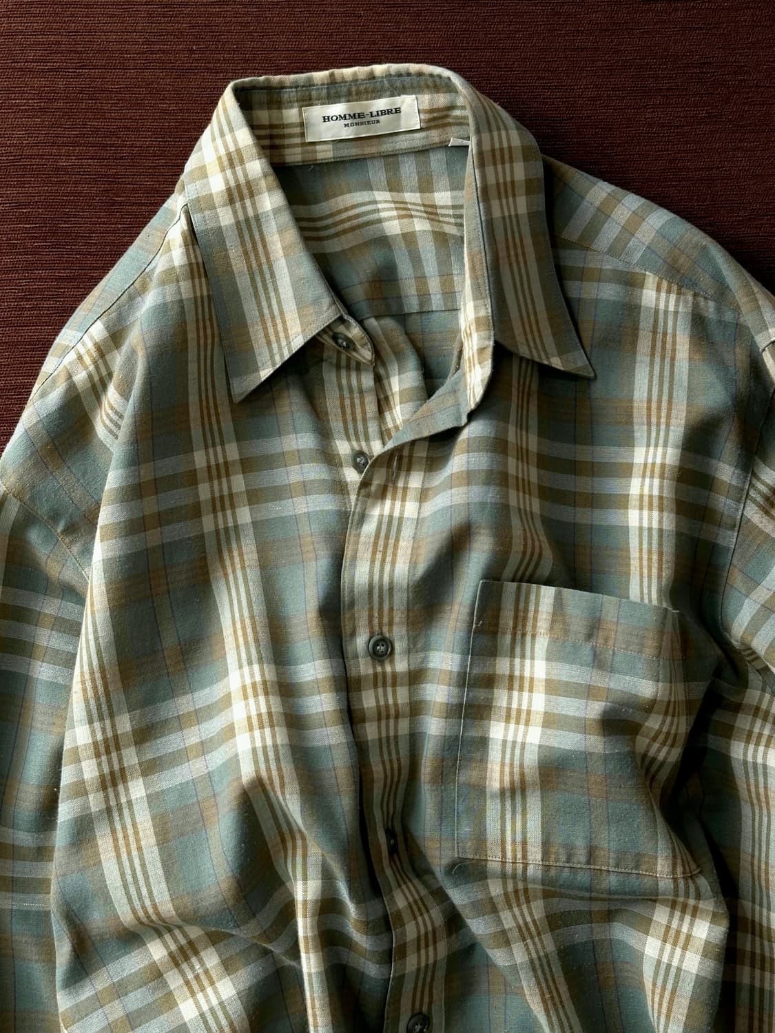 Cotton poly multi check design shirt 상품이미지1