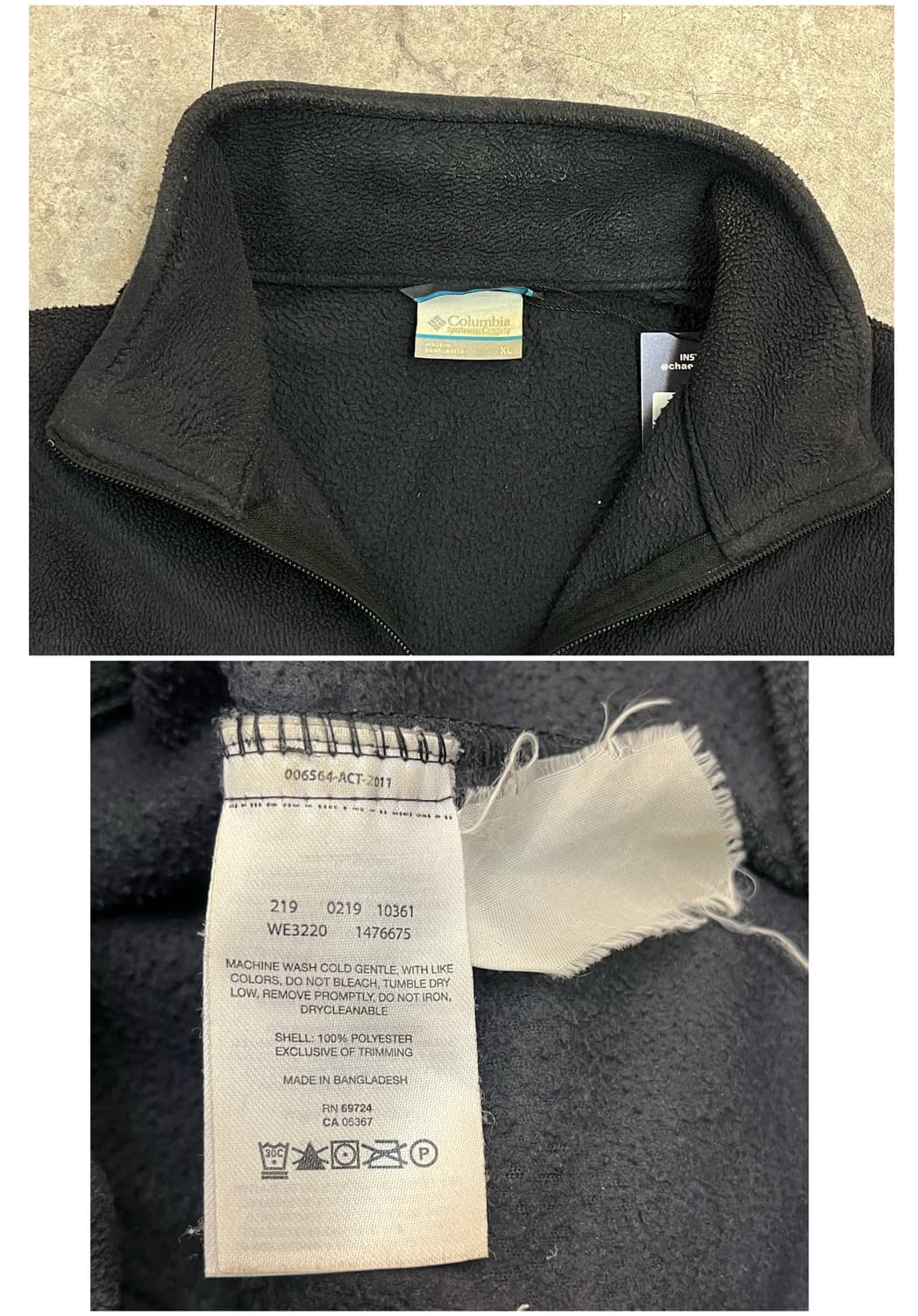 콜롬비아 플리스 자켓 블랙 XL #csz2356 상품이미지4