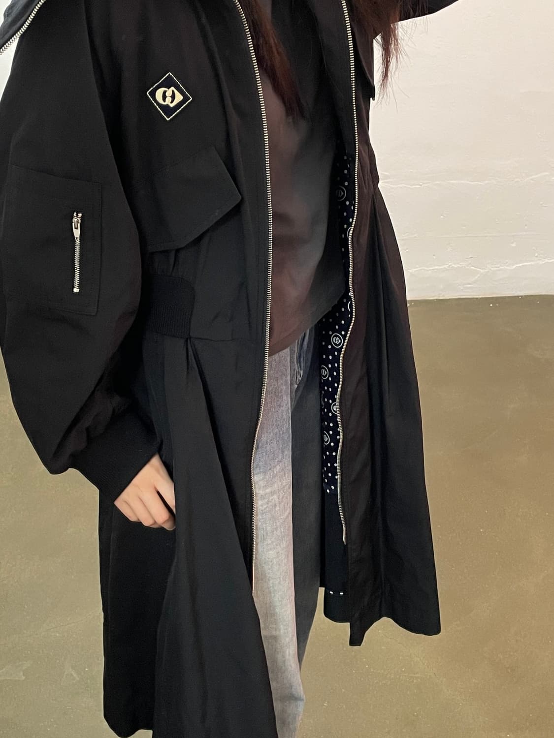럭키슈에뜨 블랙 롱 자켓 36 상품이미지3