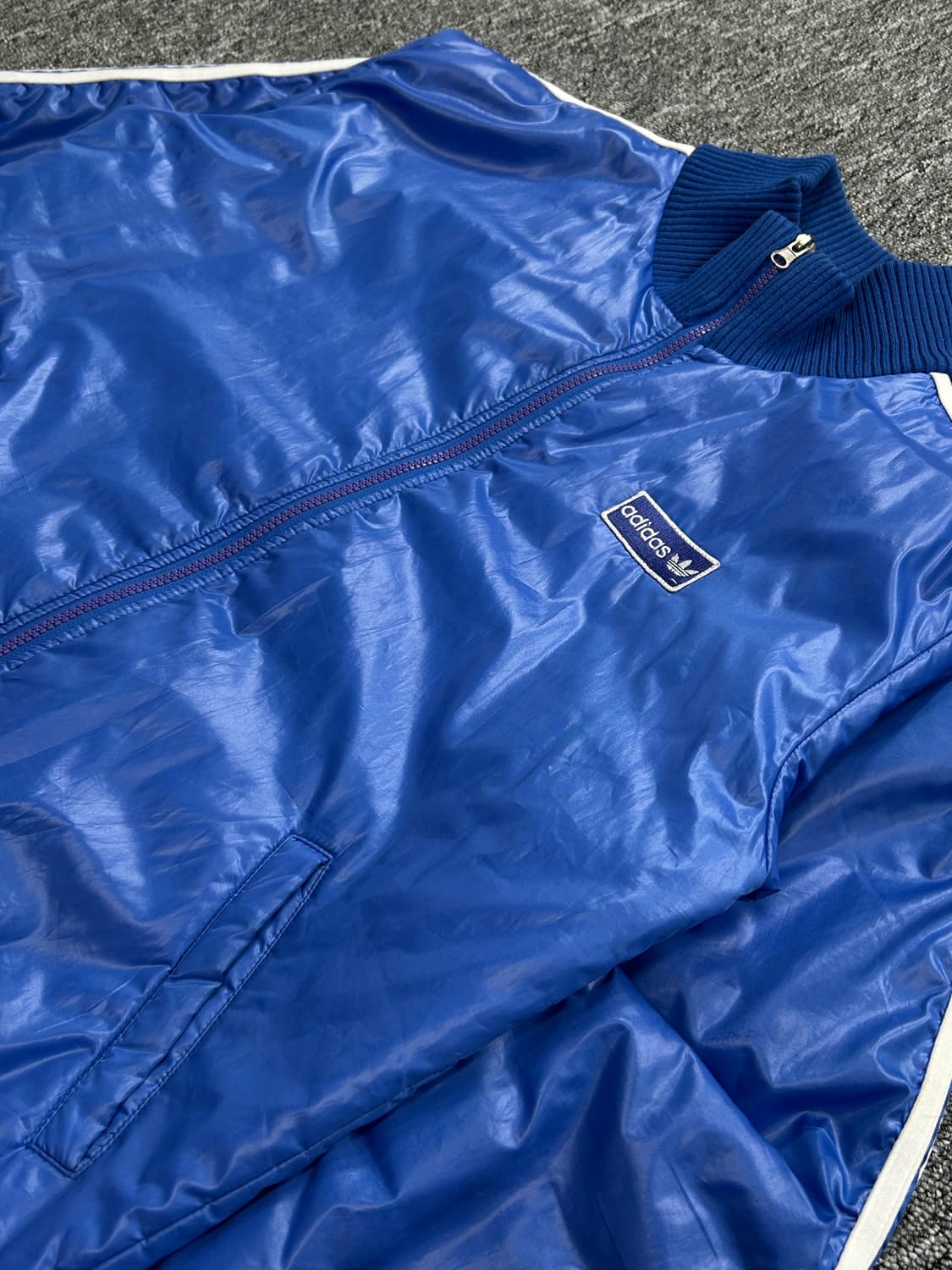 아디다스 올드스쿨 로고 블루 점퍼 자켓 M  상품이미지4