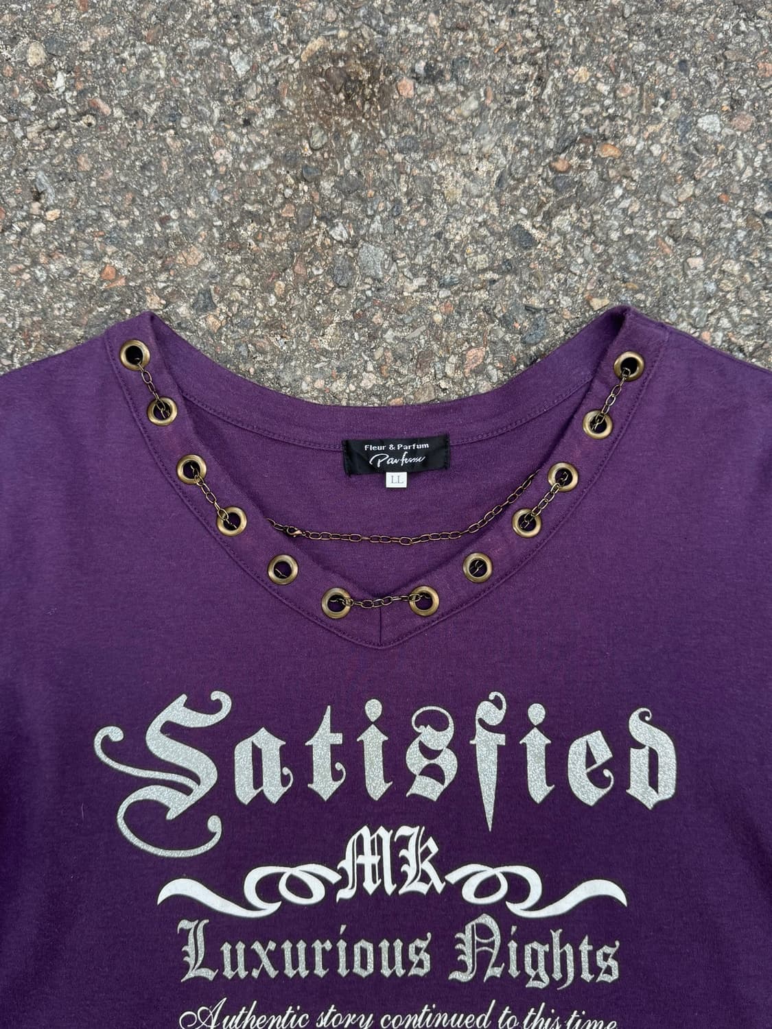 00‘s y2k Chain Eyelet T-Shirt 상품이미지2