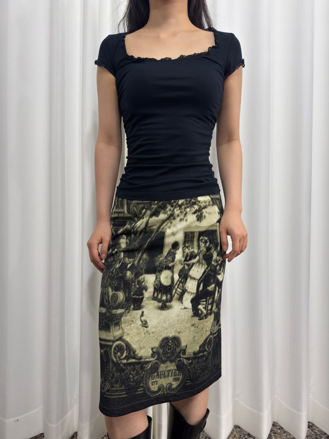 printing midi skirt 상품이미지1