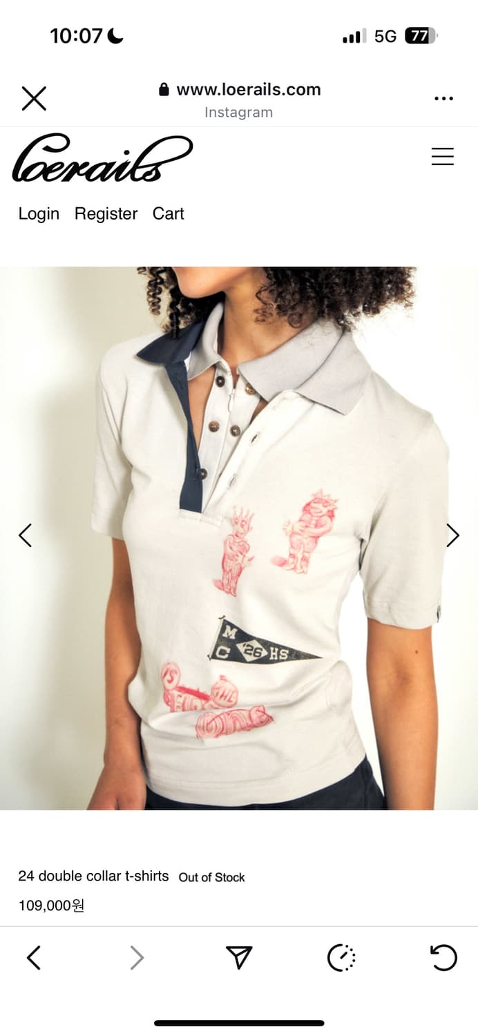 로레일즈 더블 카라 티셔츠 상품이미지3