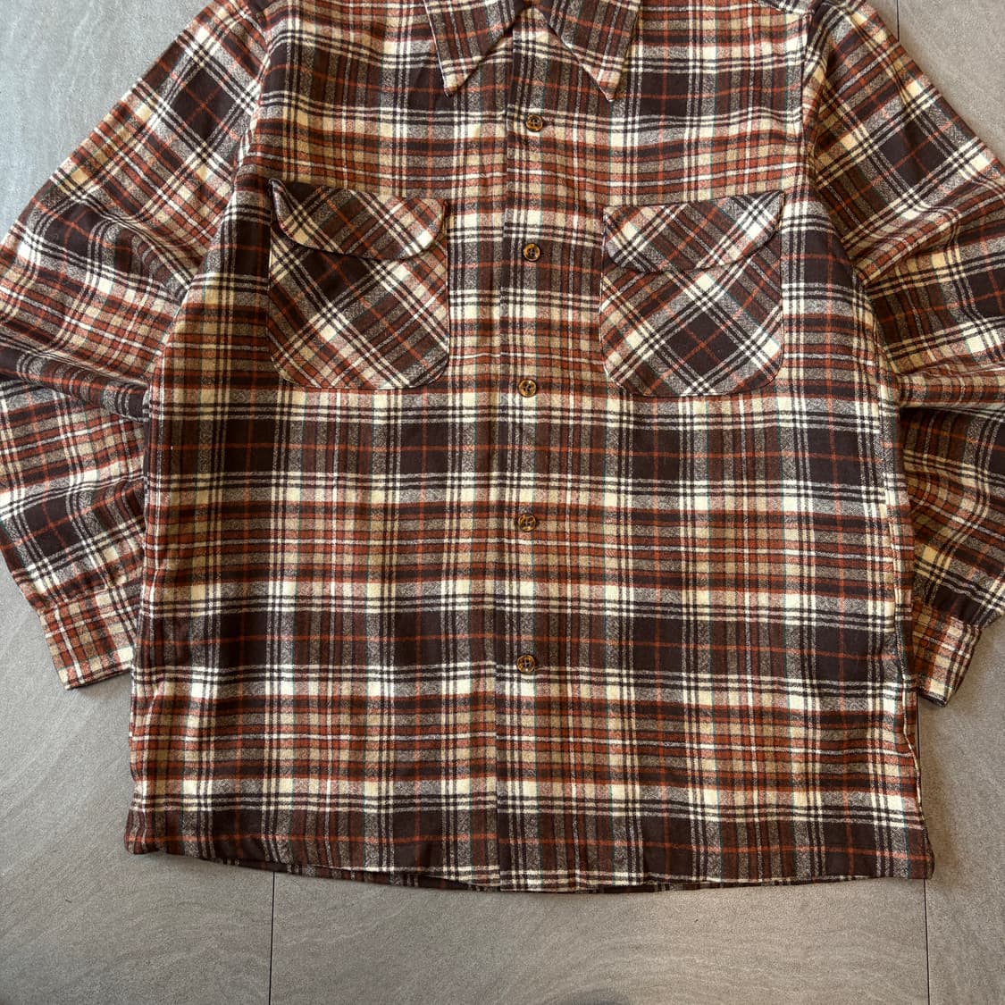 80s Pendleton 80년대 미국 생산 펜들턴 체크 울 셔츠 상품이미지4