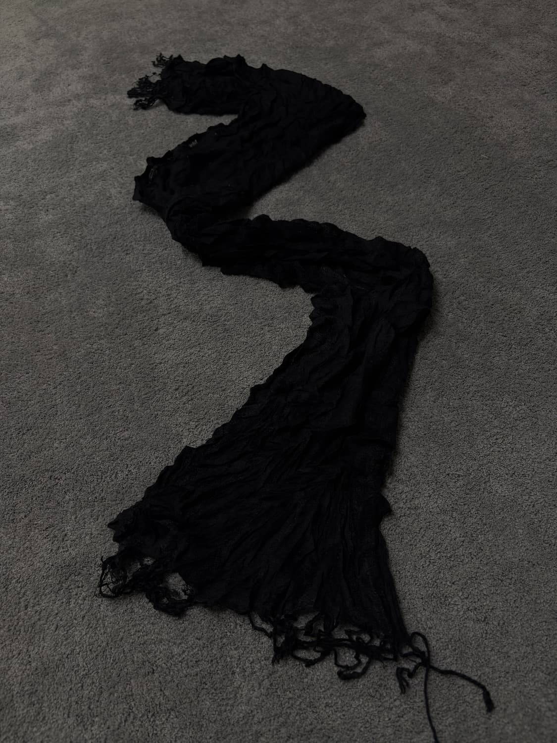 Vintage v-kei punk mood black scarf 상품이미지1