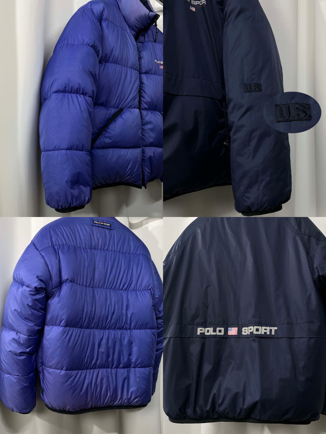 90's 폴로 스포츠 리버서블 퍼플 썬페이딩 다운푸퍼 패딩 자켓 상품이미지7
