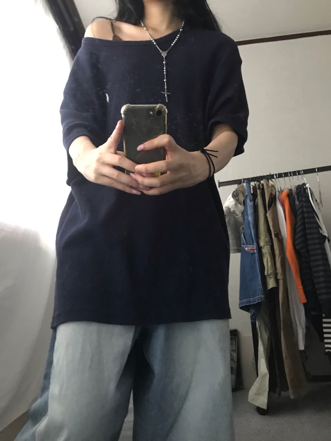 폴로 네이비 와플 반팔티셔츠 상품이미지5