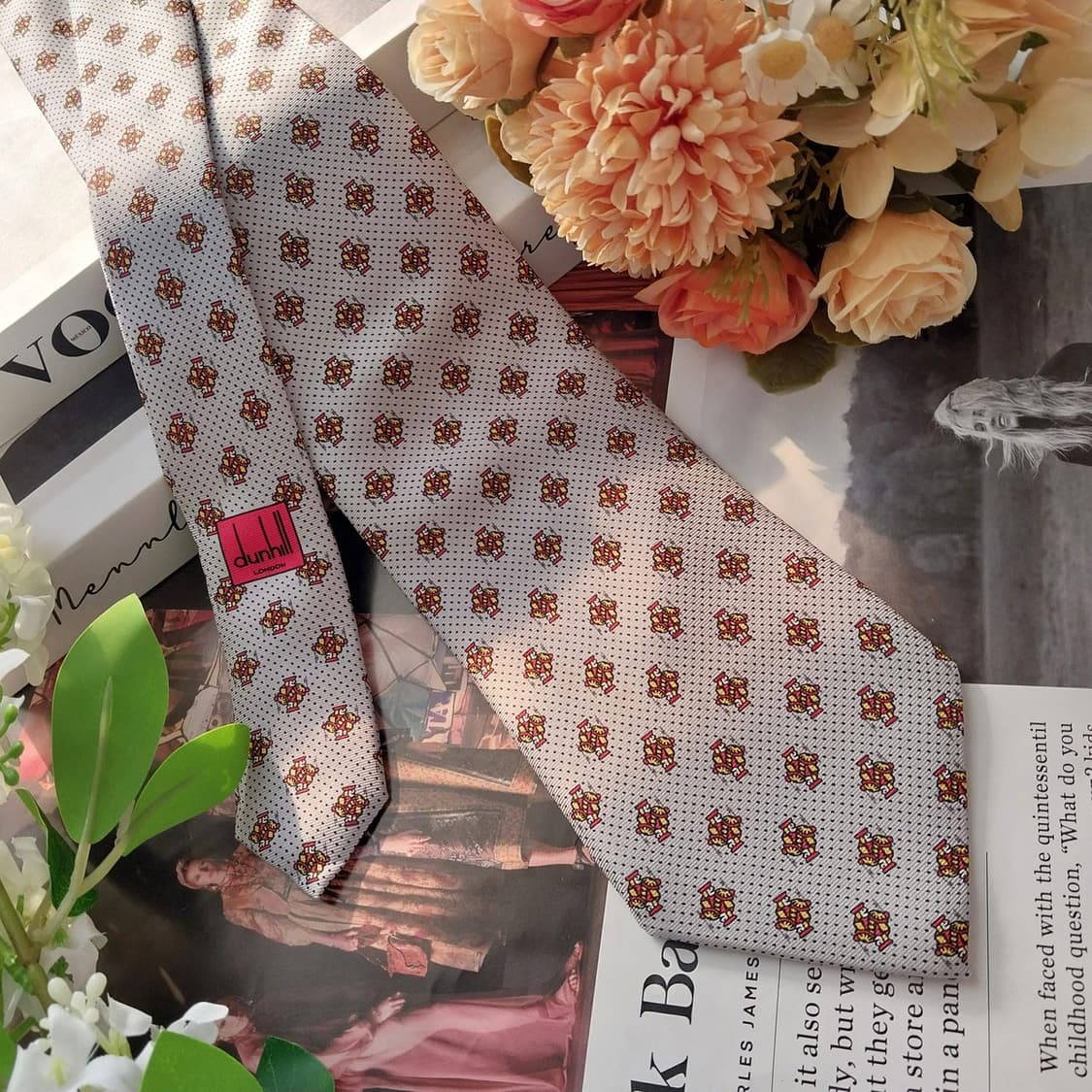 던힐 실크 그레이 넥타이 8.6cm A+등급 K1445
 상품이미지3