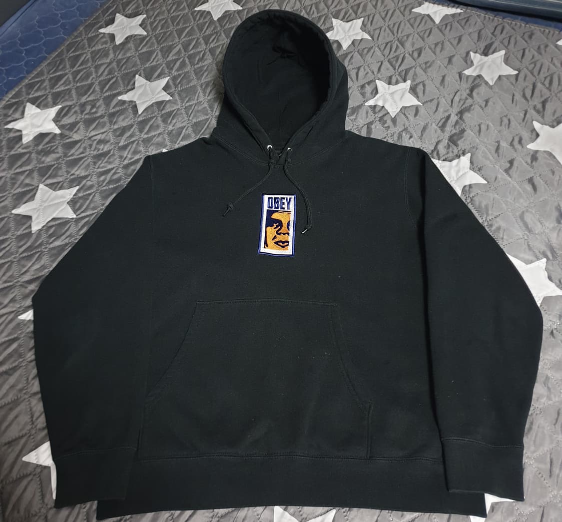 (웍스아웃발) 오베이 월드와이드 자수 아이콘페이스 기모후드티 L 상품이미지1