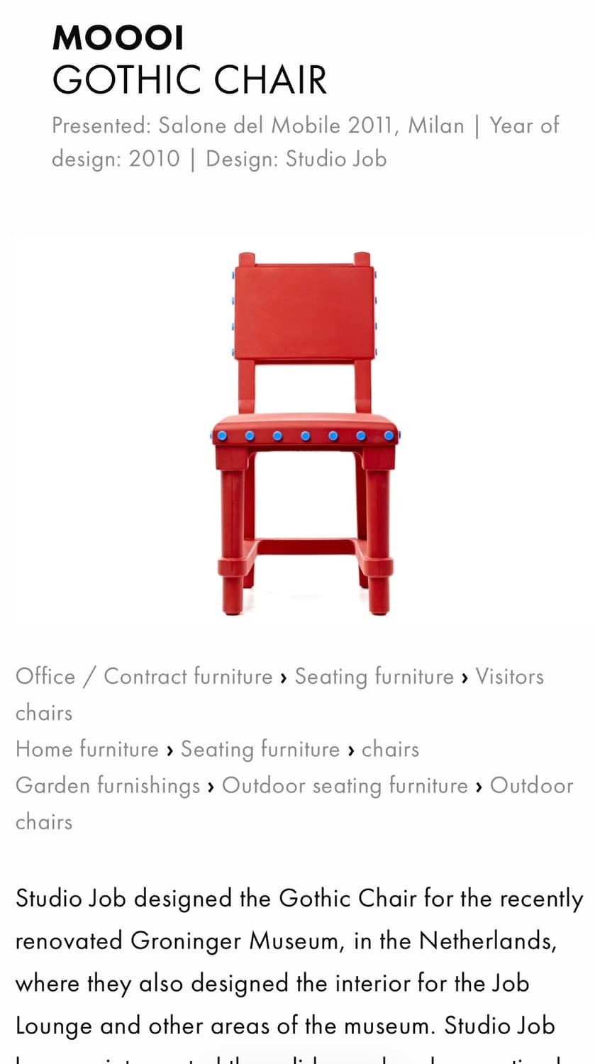 네덜란드 moooi 고딕체어 블루 상품이미지7