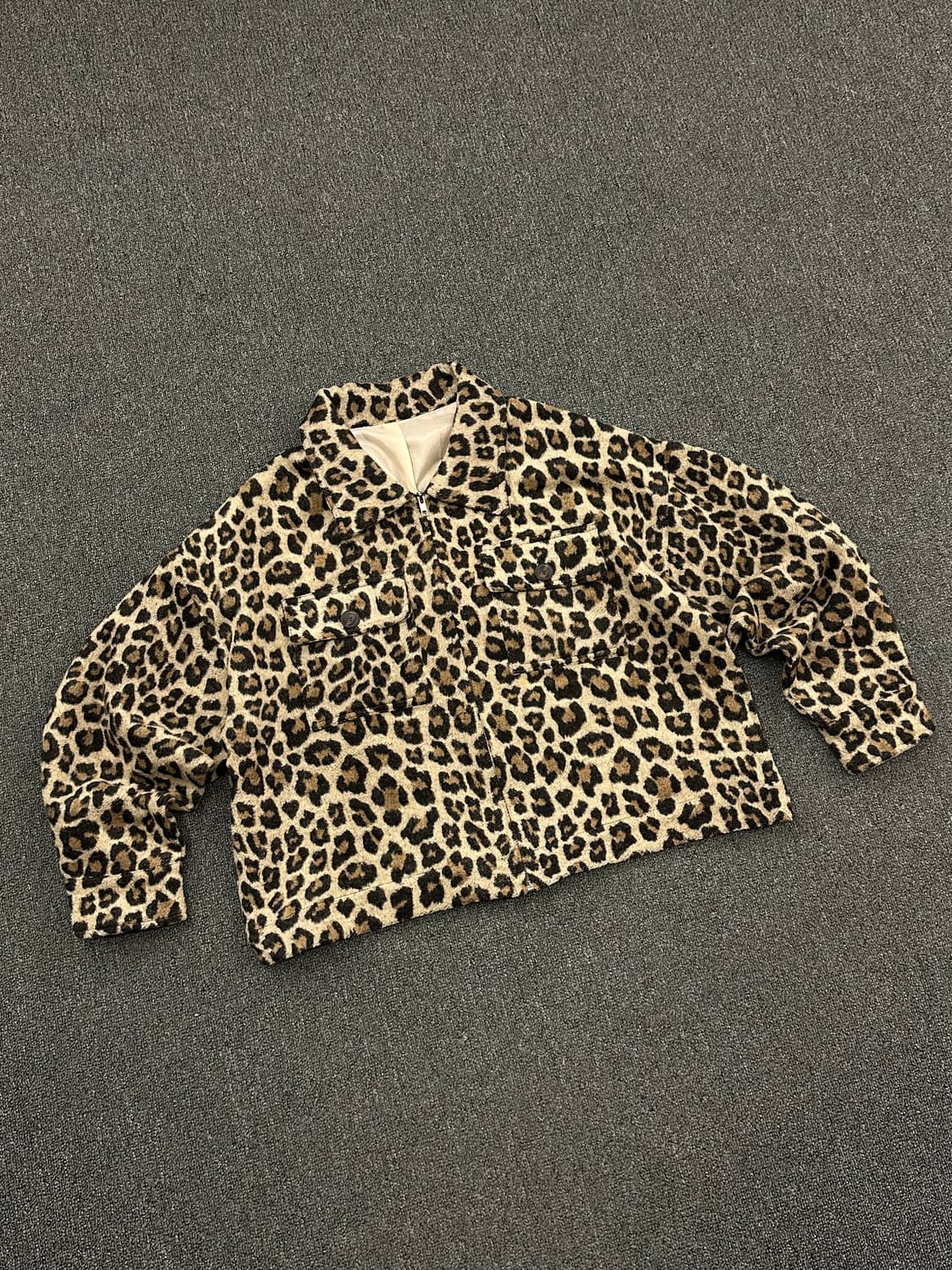 OS)Japanese Vintage 레오파드 패턴 크롭 자켓 상품이미지4