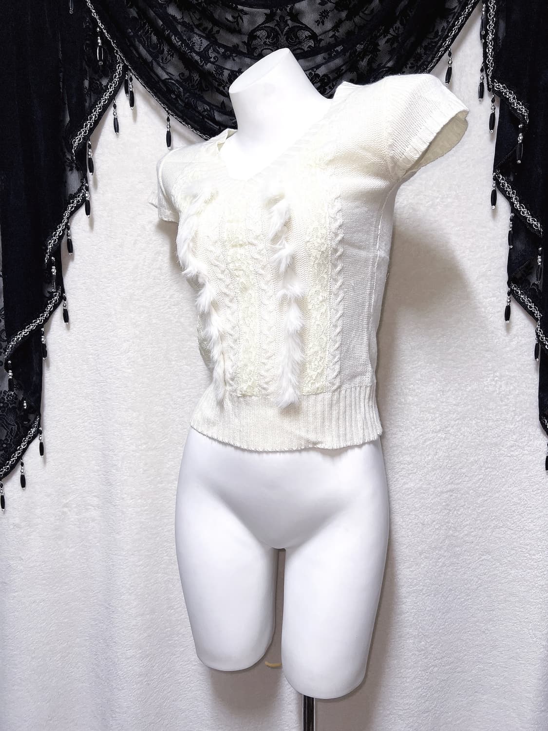 윈터페어리 래빗퍼 반팔니트 로걀탑 로맨틱갸루 시로 달천 핀터 헤이세이 상품이미지3