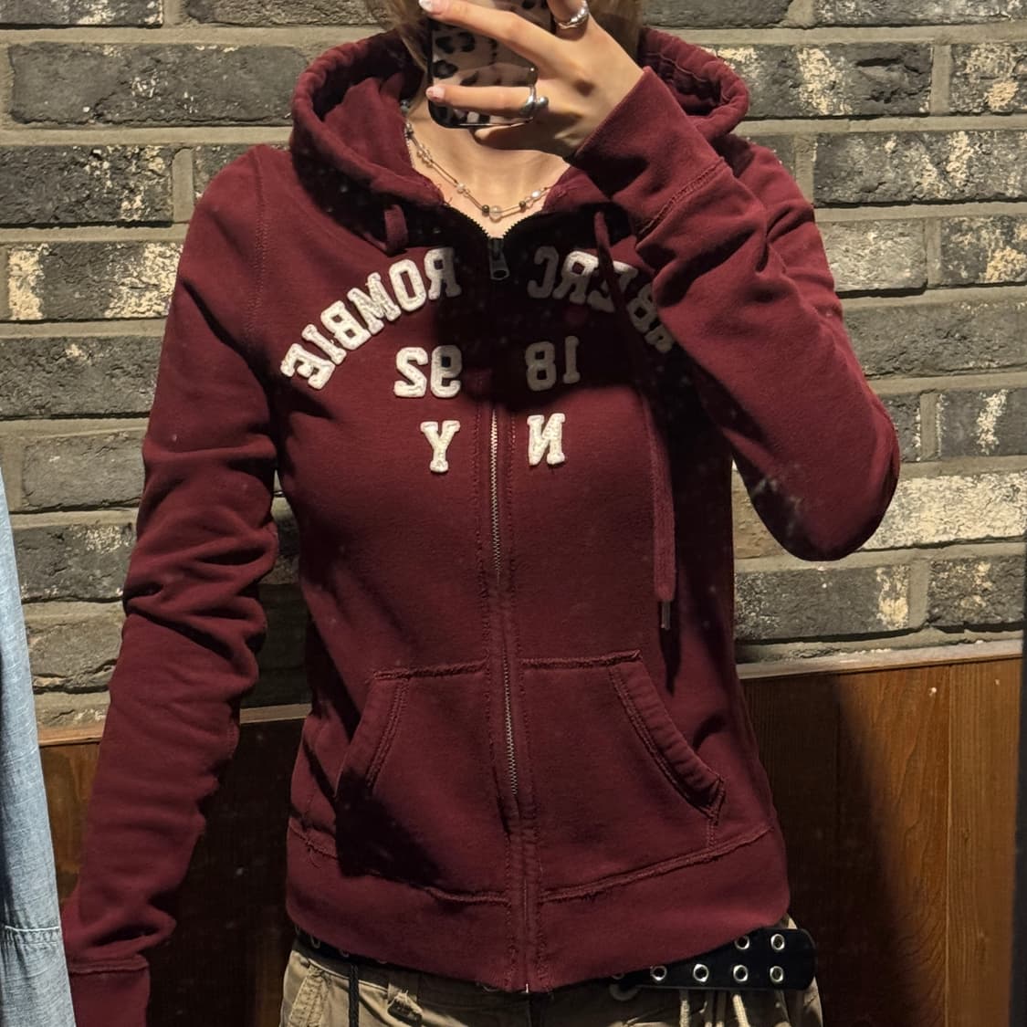 여M) 아베크롬비 버건디 후드집업 상품이미지9