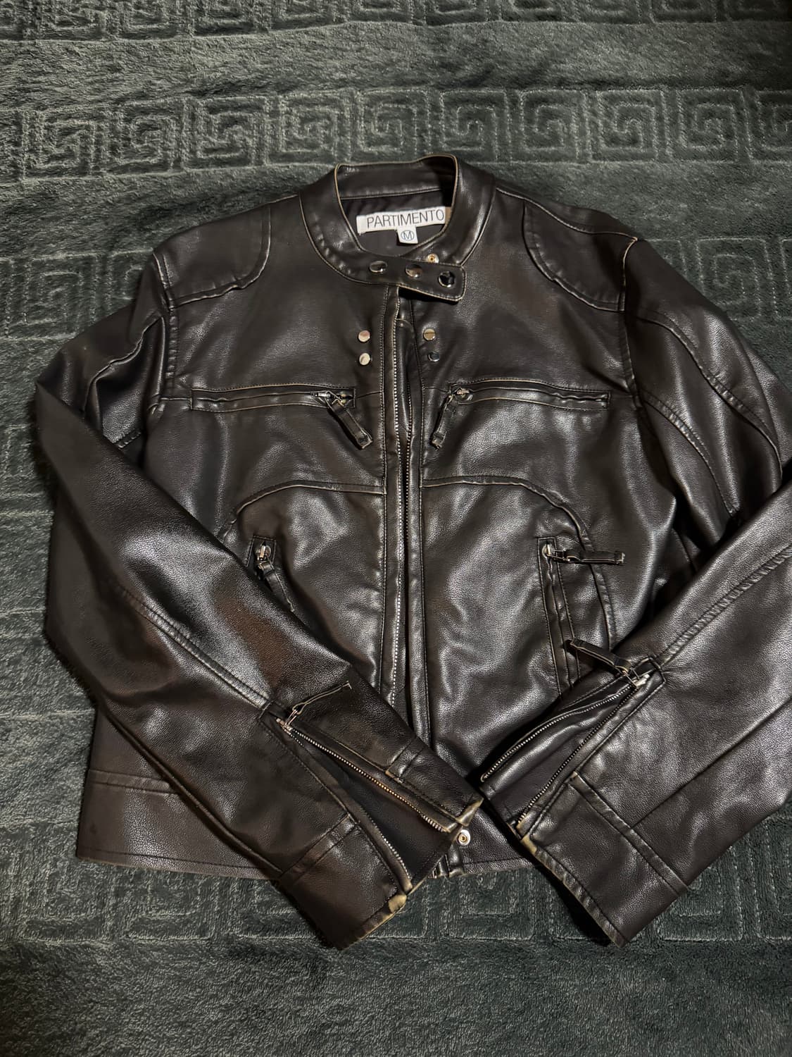 [파르티멘토우먼] WASHED LEATHER BIKER JACKET 상품이미지1
