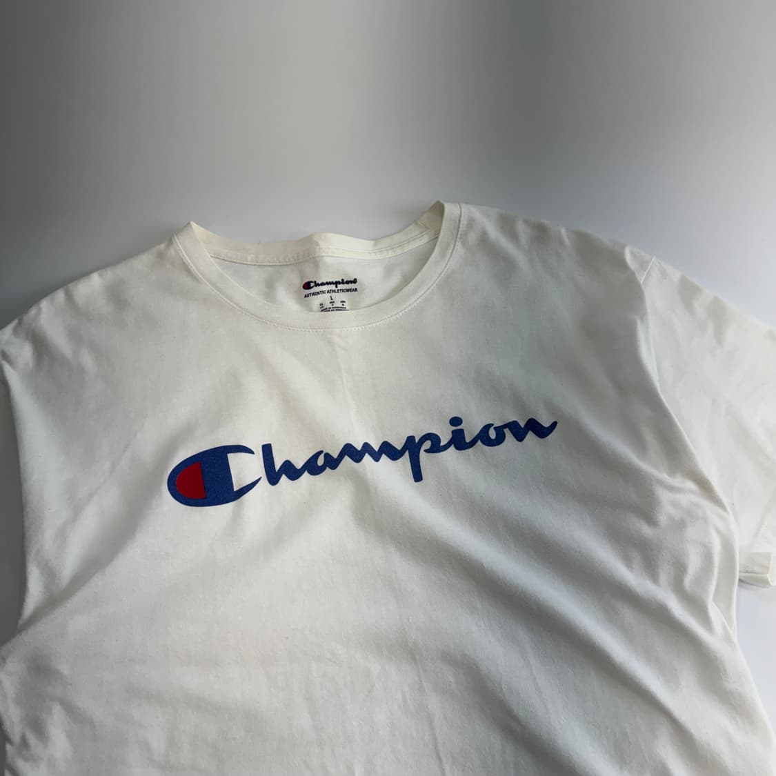 Champion 챔피온 로고 화이트 반팔 상품이미지4
