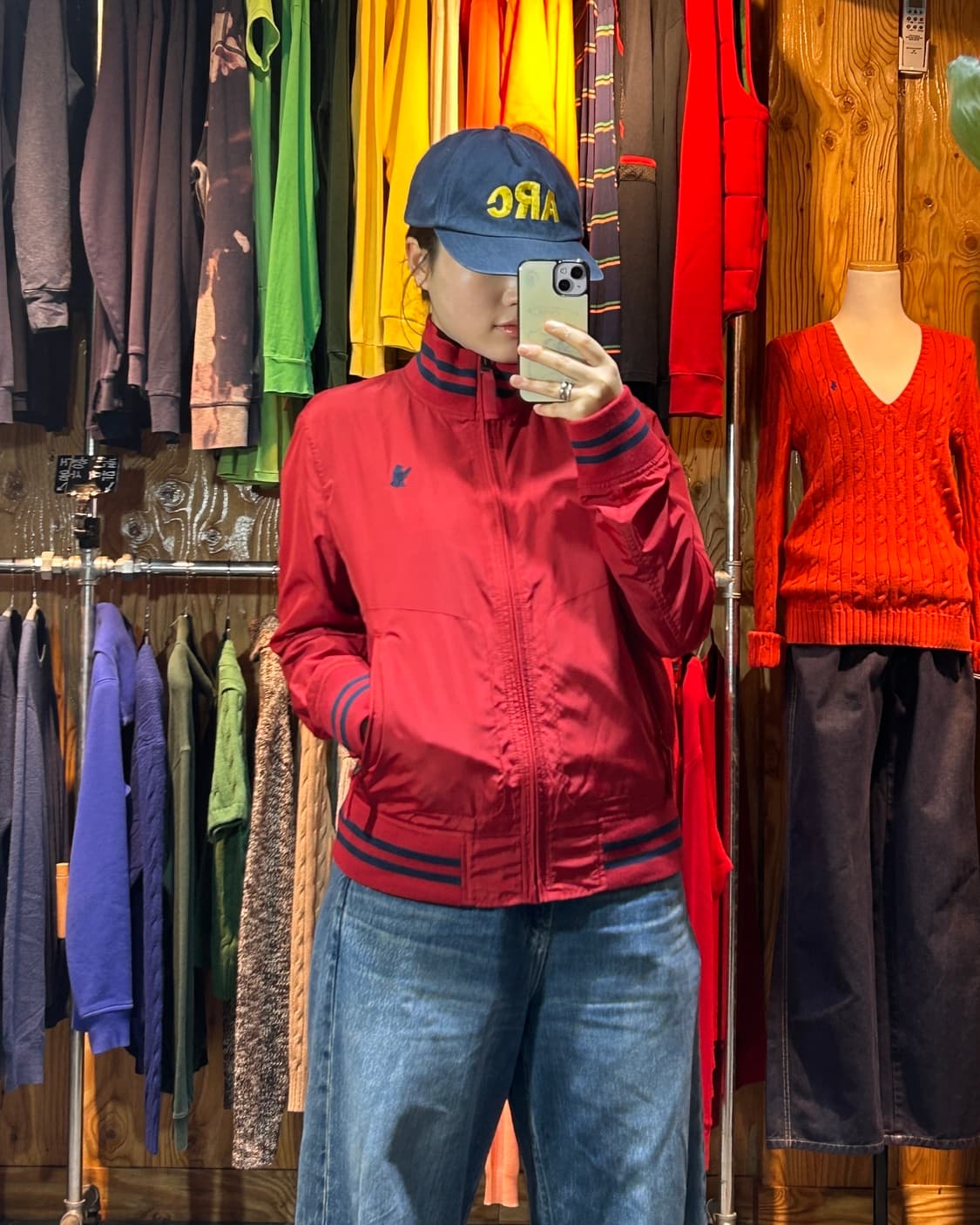 M 후아유 레드 스포티 해링턴 나일론 자켓 상품이미지1