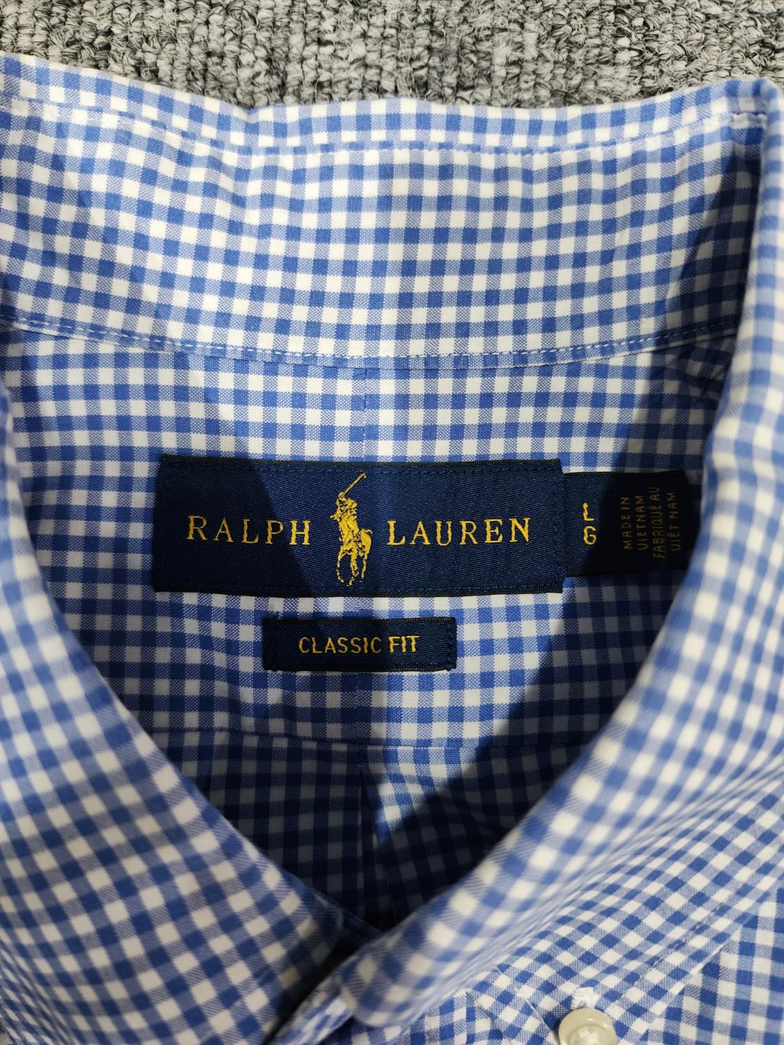폴로 랄프로렌 클래식핏 핑크포니 깅엄체크 셔츠 L 상품이미지4