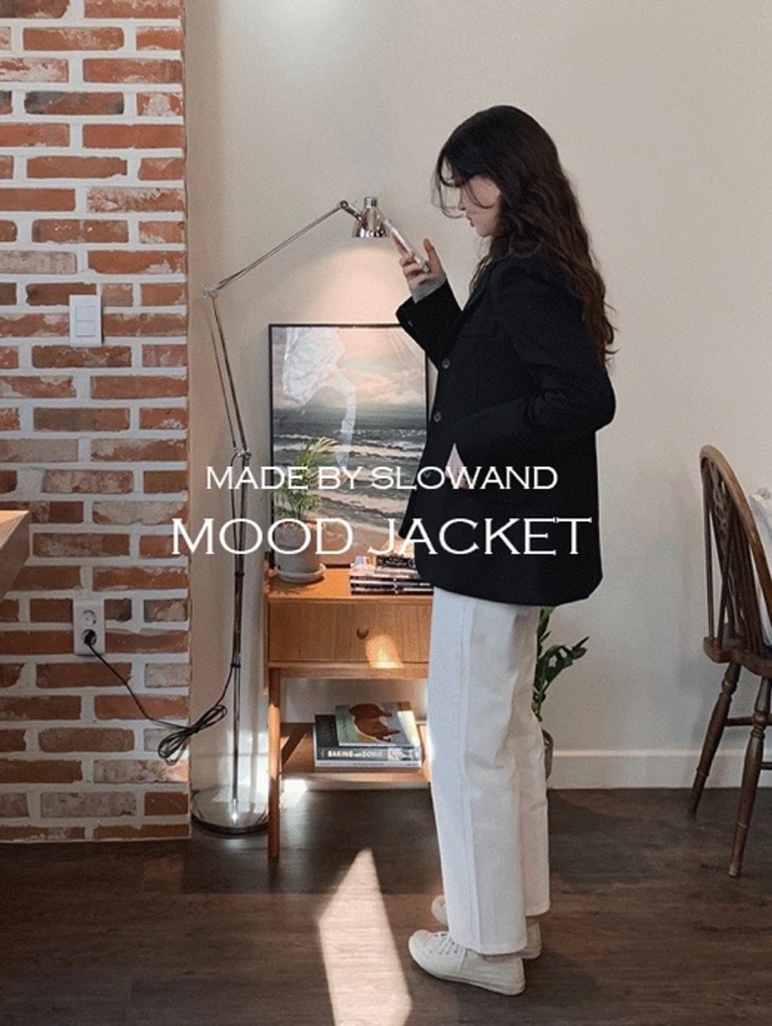 (미착용, 새상품) 슬로우앤드 made. 에디션 루즈핏 싱글자켓 네이비 상품이미지3