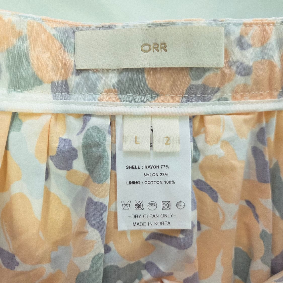 orr 오르 더블 레이어 플로럴 스커트 오렌지 L사이즈 상품이미지4