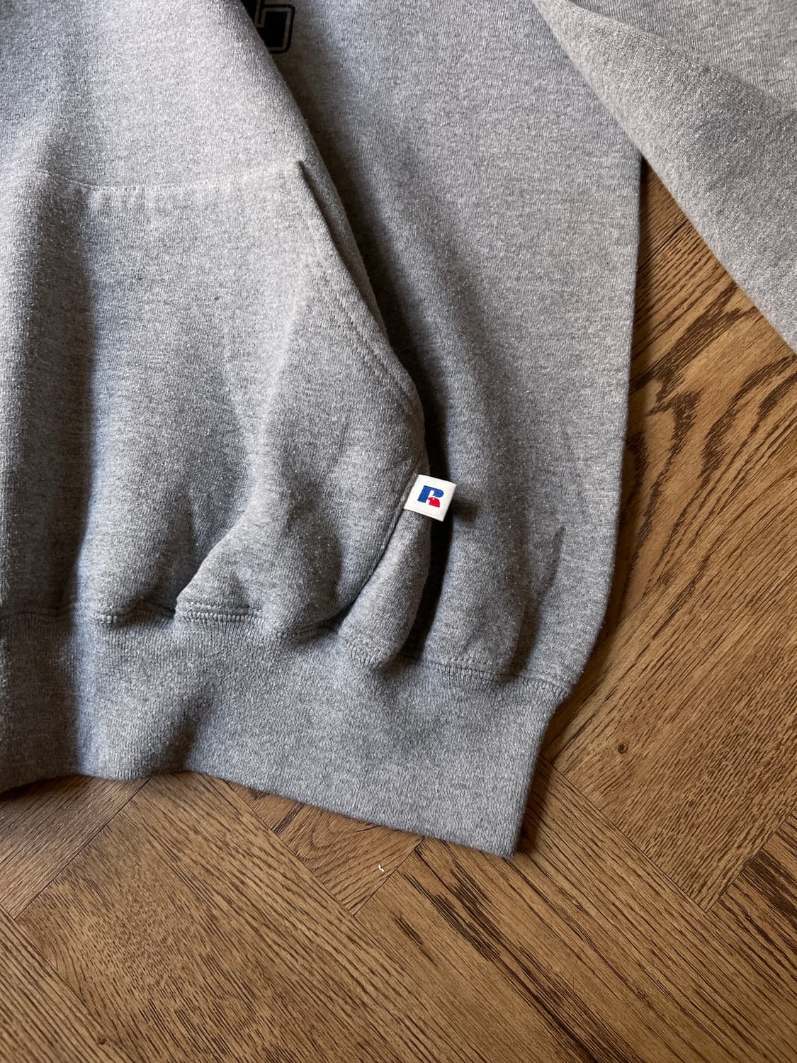 [XL]90's 러셀 Made in USA 그레이 후드 티셔츠 상품이미지4