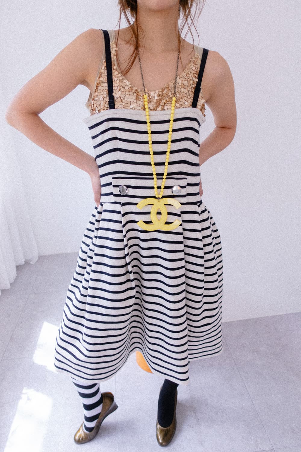 big button stripe dress 상품이미지4