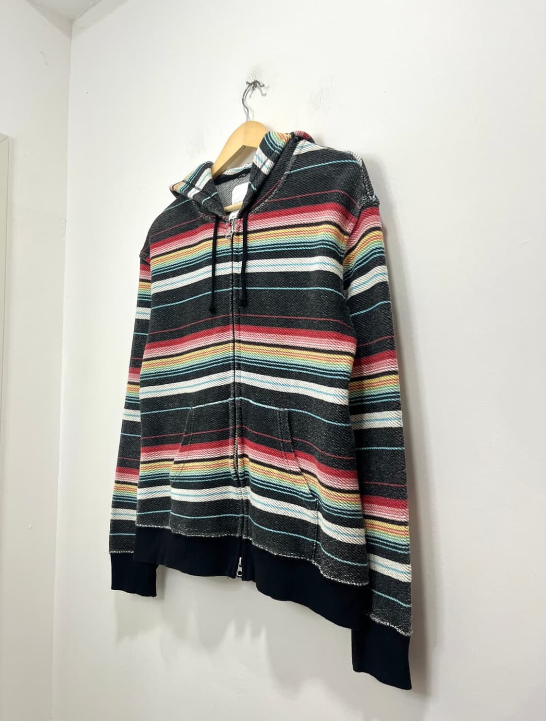무지개 스트라이프 에스닉 히피 빈티지 후드집업 / 코이세이오 상품이미지2