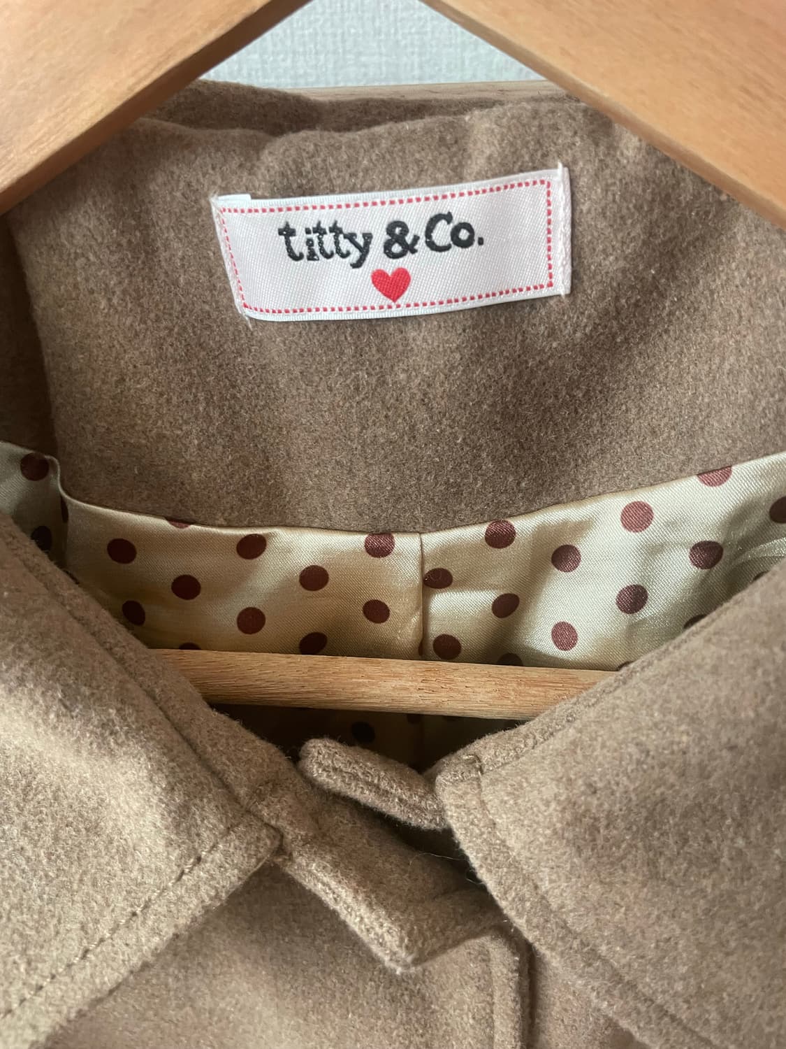 모리걸 빈티지 티티앤코 titty&co 더블카라 베이지 코트 🤎💛 상품이미지2