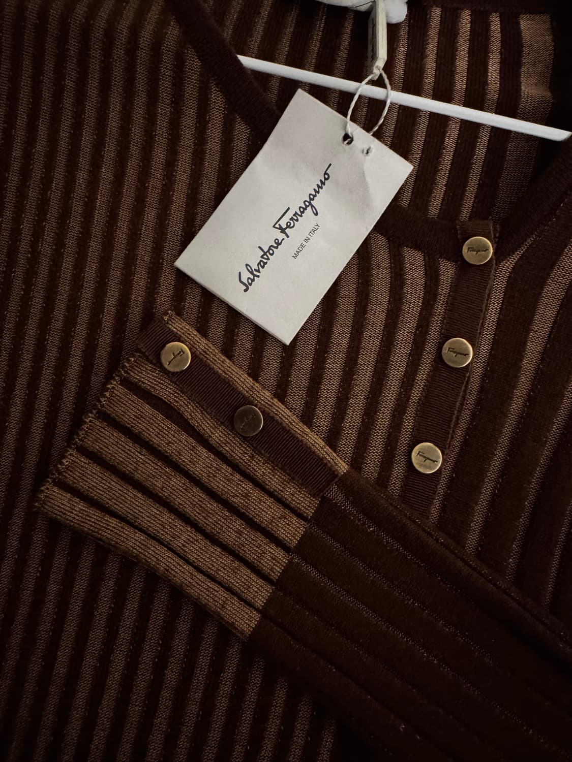 살바토레 페레가모 초코브라운 골지 니트 상품이미지2