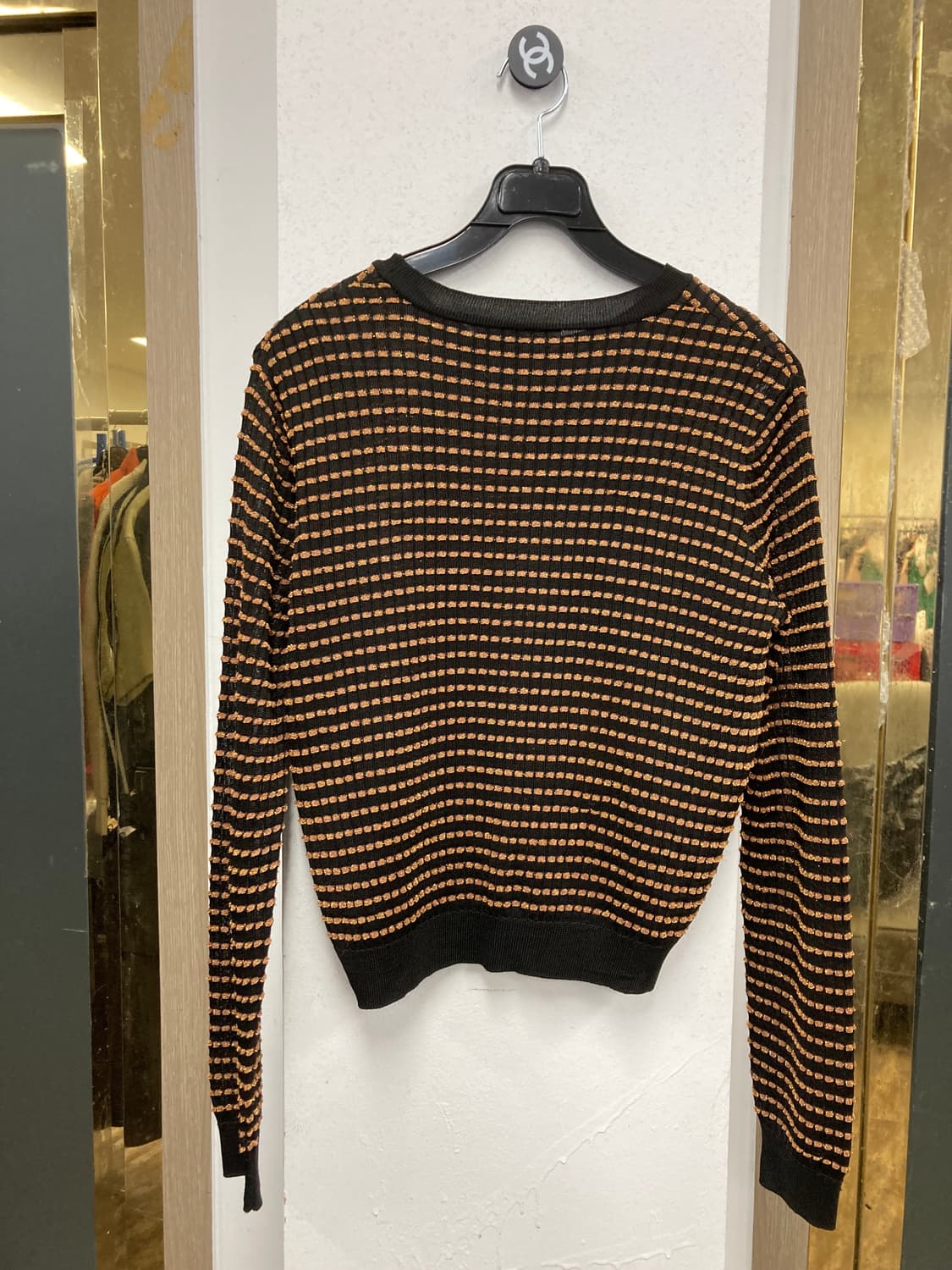 자라 줄무늬 니트 블랙/골드 여성 zara 상품이미지6