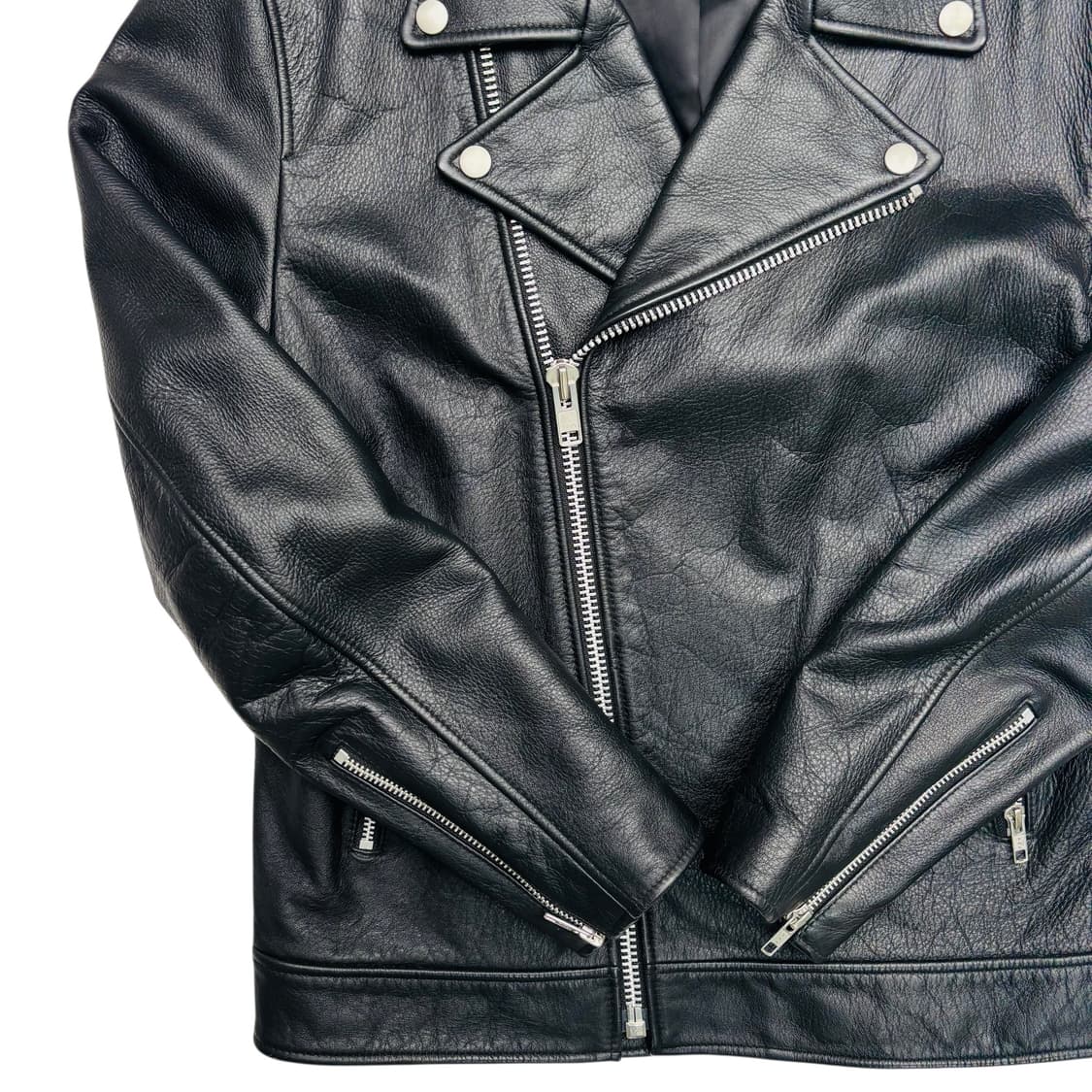 인사일런스 비대칭 블랙 레더 자켓 L 상품이미지3