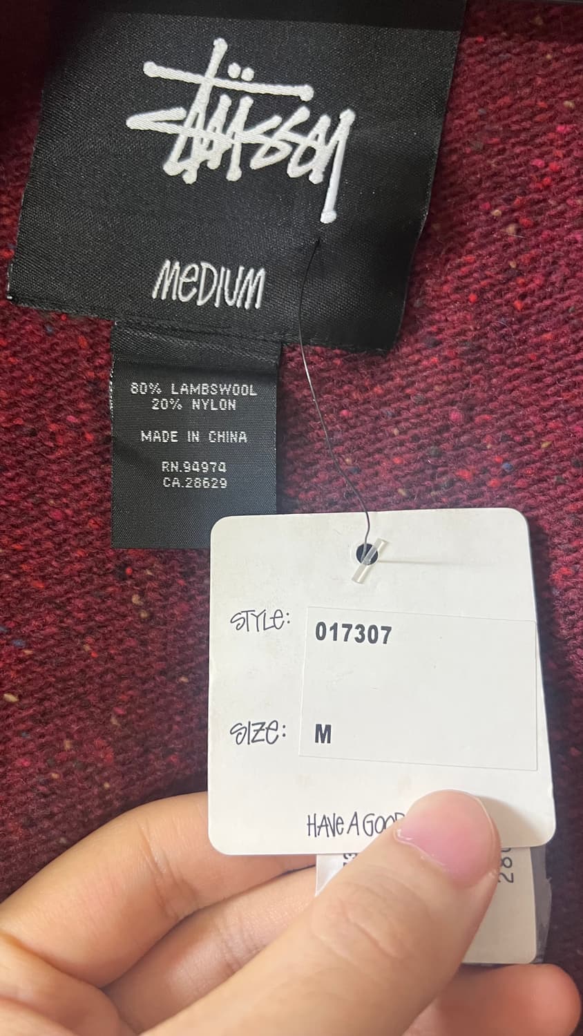 stussy granite full zip neck red 상품이미지2