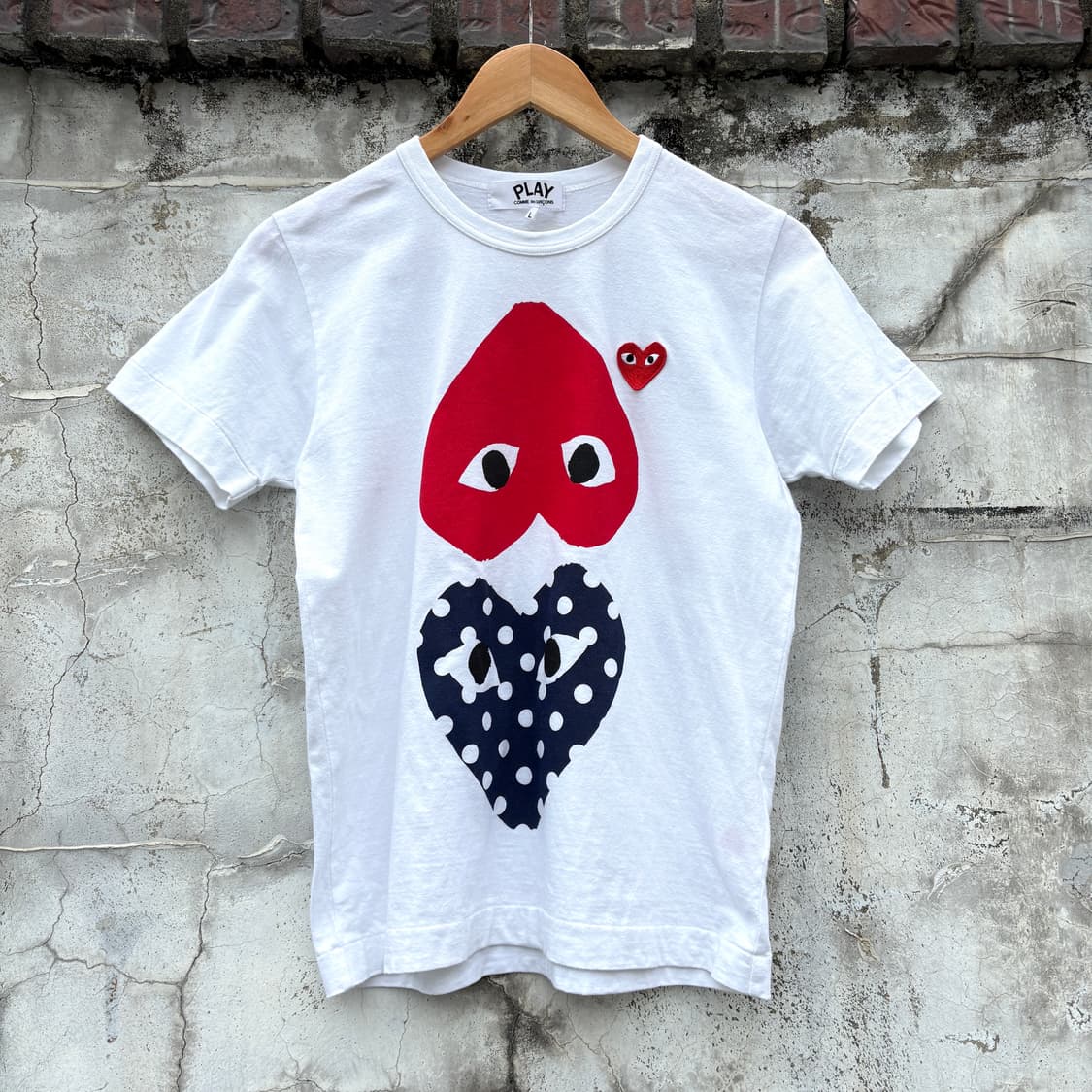 Comme des Garcons 꼼데가르송 더블 하트 도트 반팔 티셔츠 상품이미지1