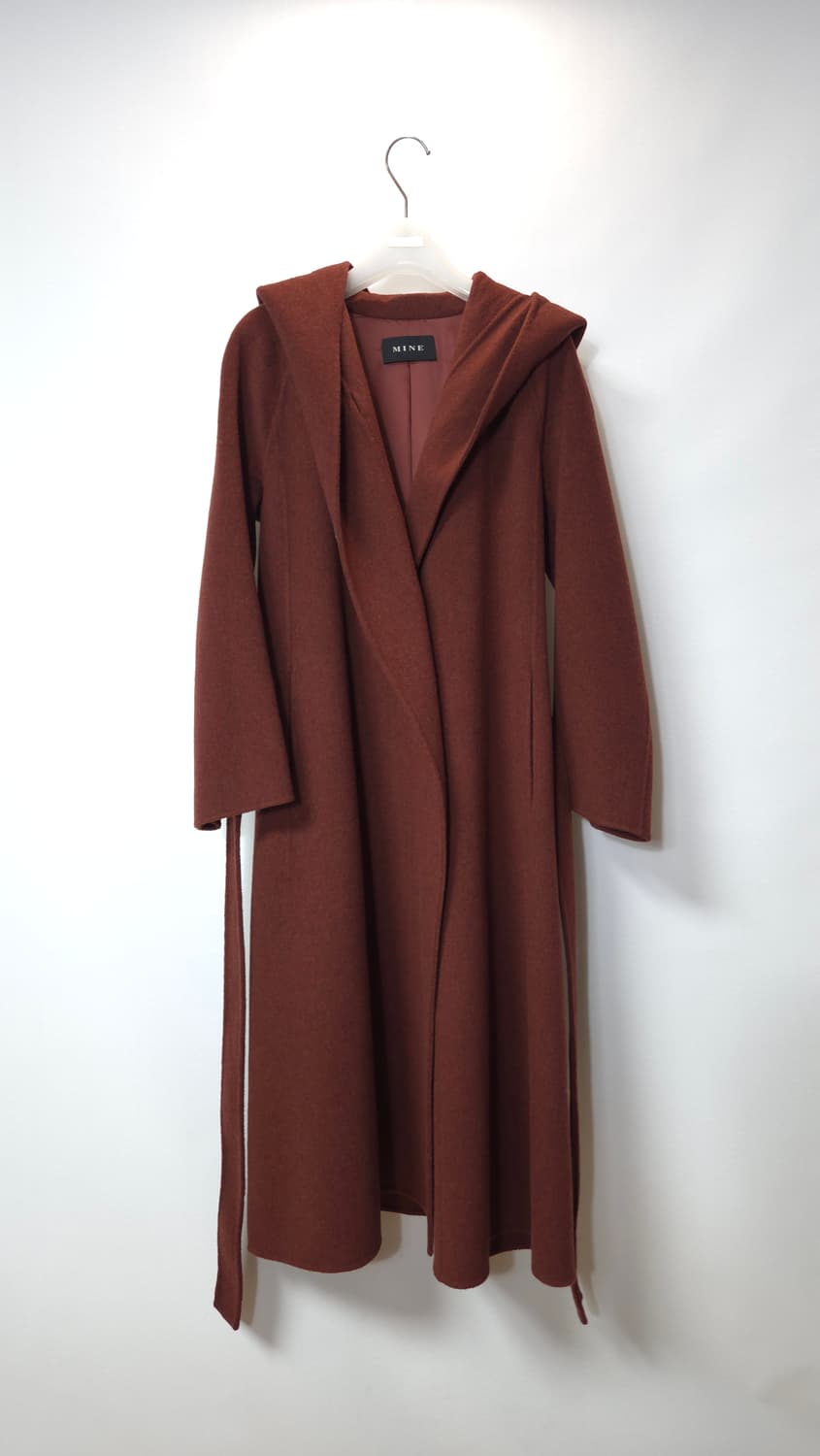 한섬 마인 캐시미어 블렌드 후드 롱코트 44~66 상품이미지2