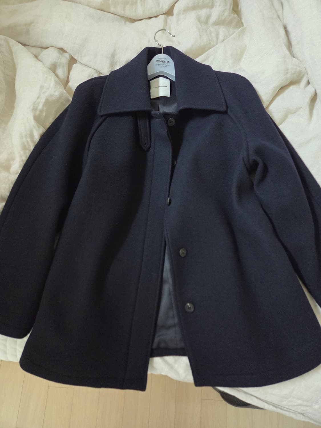 르917 래글런 슬리브 하프 코트 네이비 34 상품이미지2