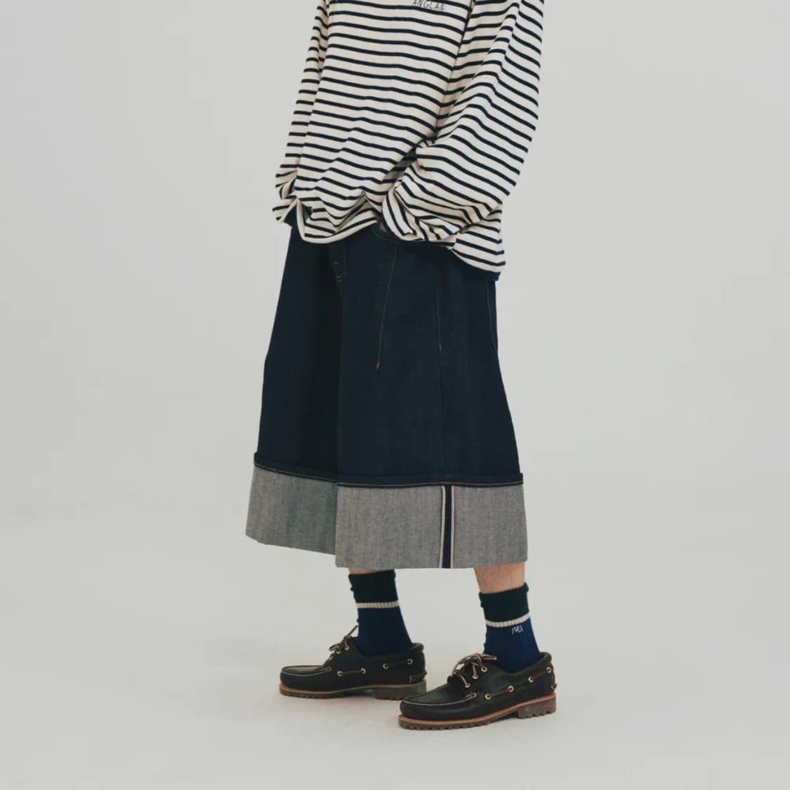 앵글런 turn up selvedge denim half pants  상품이미지4